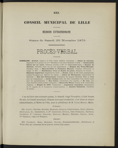 séance du 20 novembre 1875