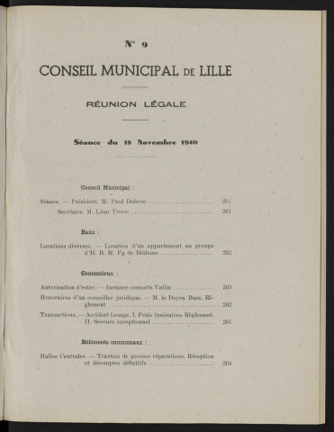 séance du 18 novembre 1940