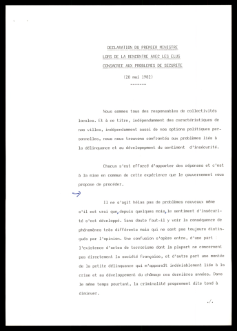 Rencontre avec les élus consacrée aux problèmes de sécurité.