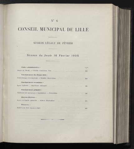 séance du 16 février 1905