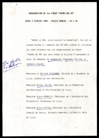 1er forum Tremplins au Palais Rameau. (Lille)