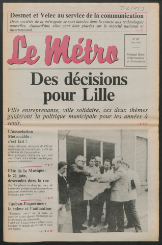 Le Métro .- Des décisions pour Lille.