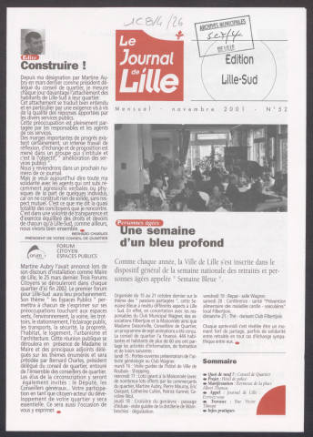 Le Journal de Lille - Editions des mairies de quartiers - n°52